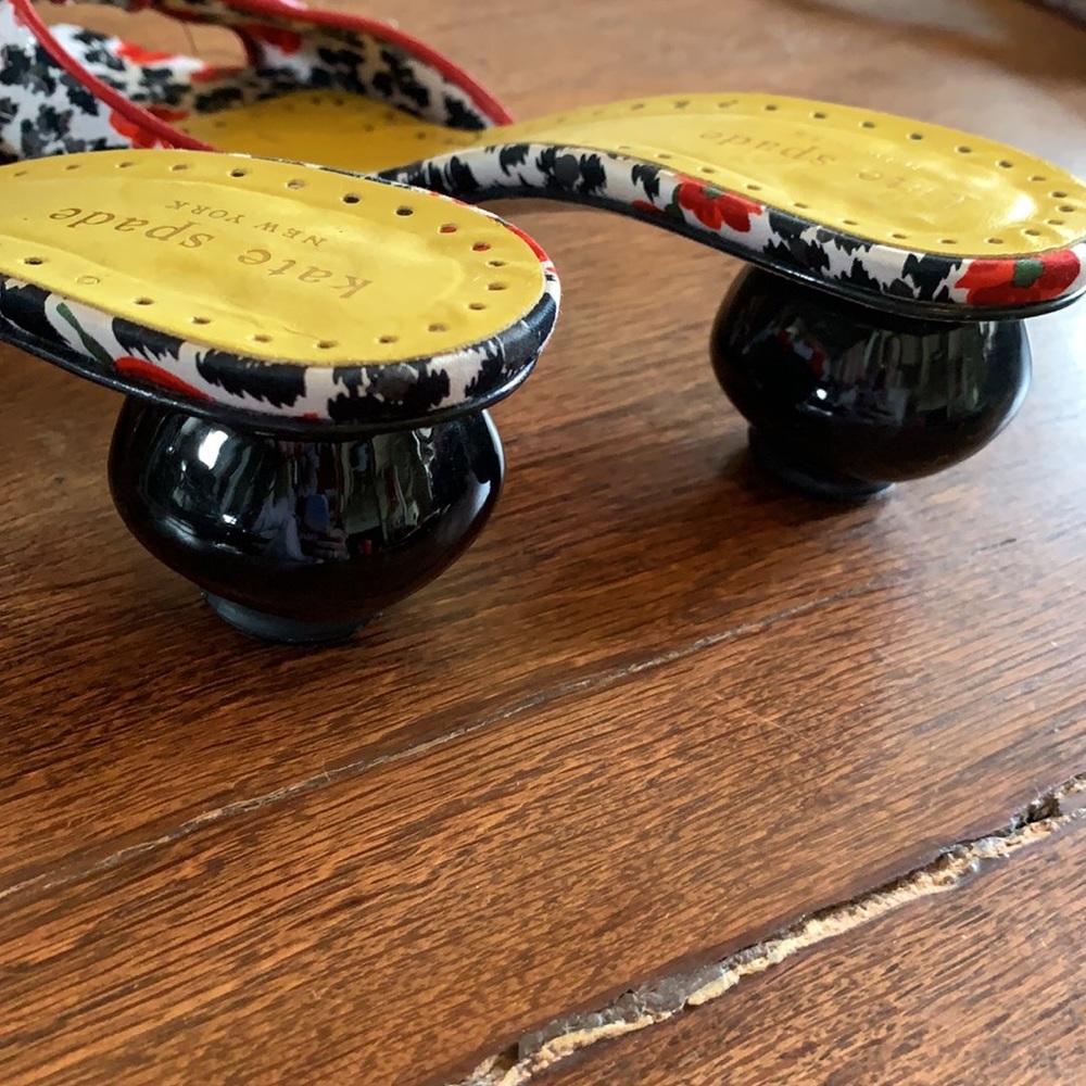 Kate Spade Sequined Bow Slide Ons with Funky Heels - Picture 5 of 7